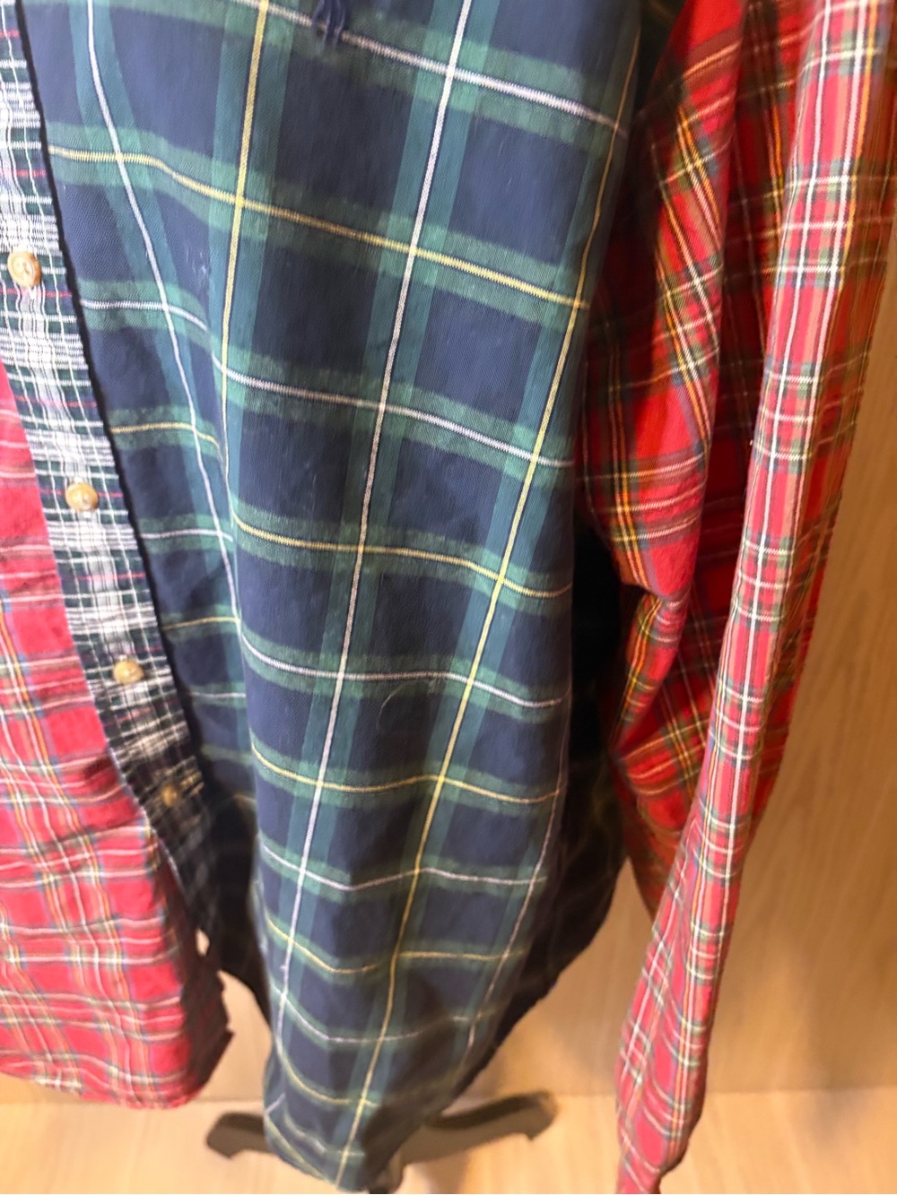 Men’s 2X Ralph Lauren Plaid Colorblock Long Sleeve Button Down Short - Picture 4 of 11